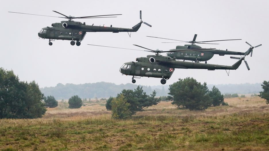 Teren poligonu podczas ćwiczeń wojskowych