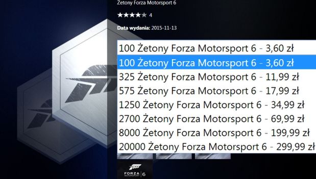 Do Forzy Motorsport 6 przyjechały... mikrotransakcje