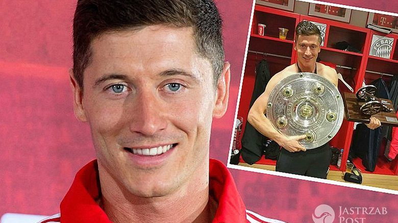 Robert Lewandowski z drużyną po meczu w szatni radość wideo