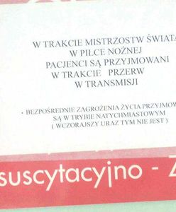 Ostrołęka. Napis na drzwiach gabinetu: "pacjenci przyjmowani tylko podczas przerw w meczu". Dyrekcja szpitala szuka lekarza-kibica