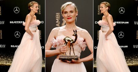 LOOK OF THE DAY: Diane Kruger cała w baśniowym różu