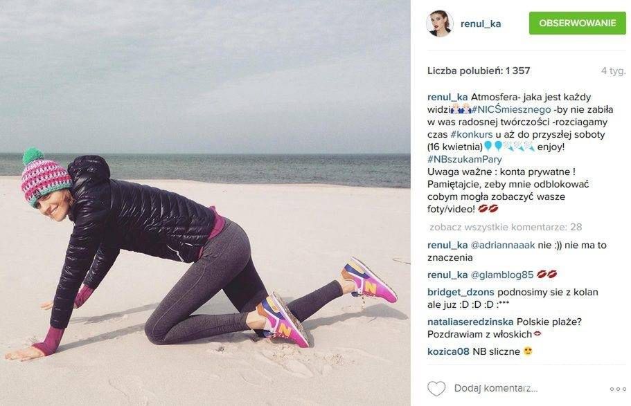 Gwiazdy w butach New Balance: Renata Kaczoruk (fot. Instagram)