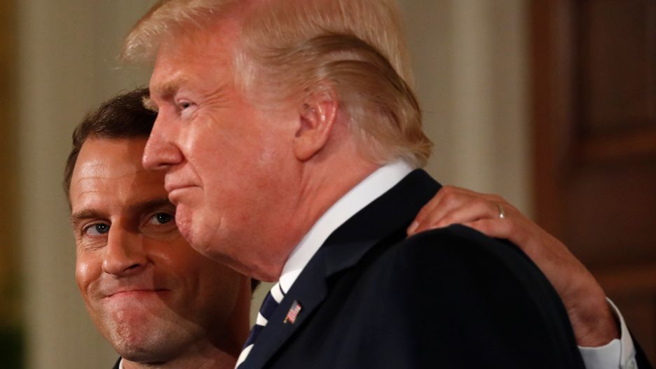 Emmanuel Macron i Donal Trump w czasie spotkania w Białym Domu