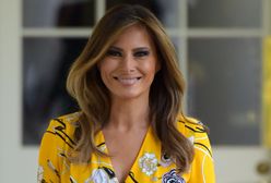 Melania Trump w słonecznej kreacji wita premiera Indii