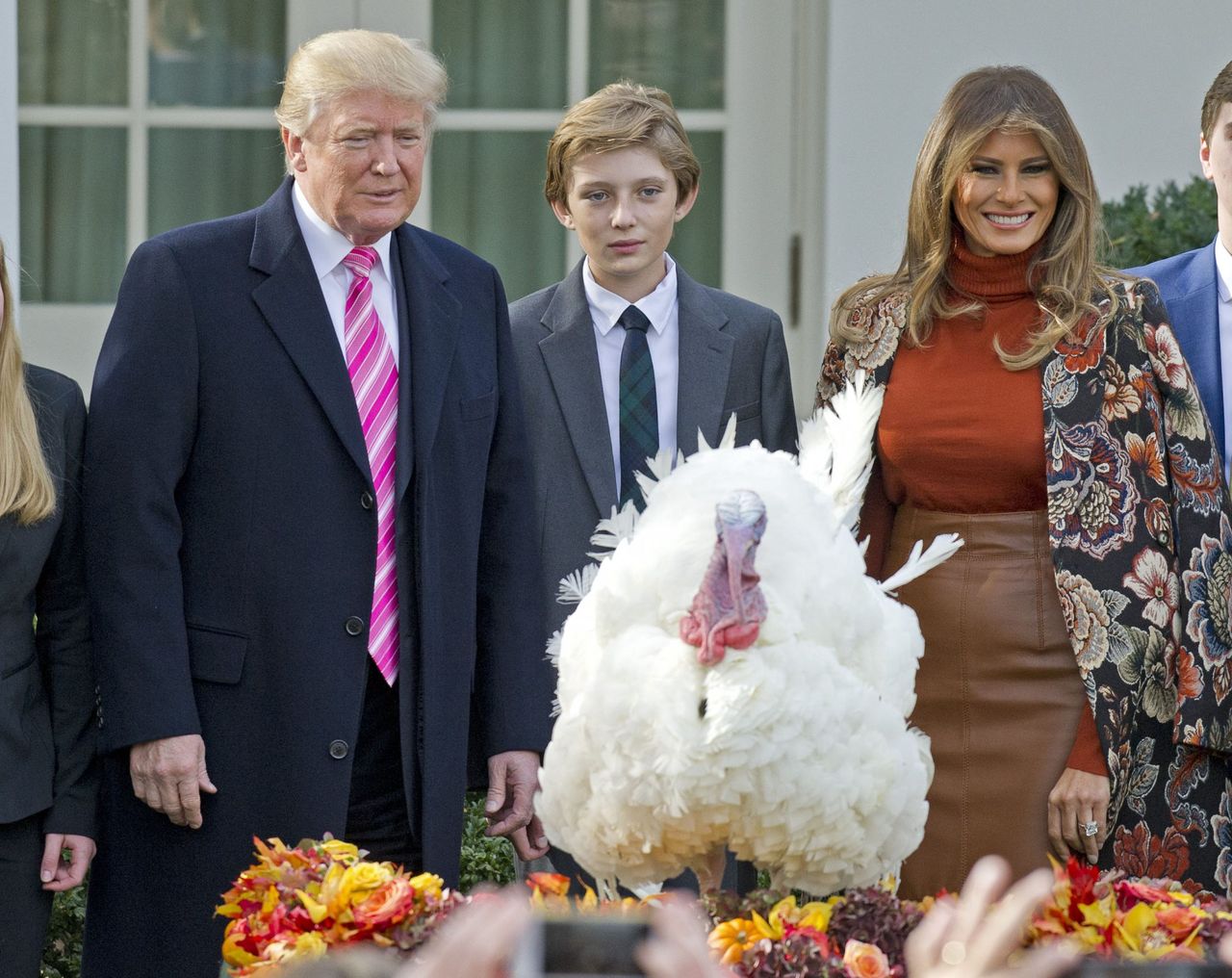 Melania Trump, Donald i Barron - święto dziękczynienia 2017