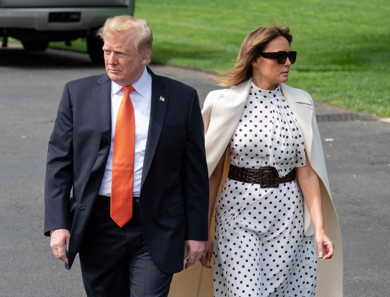 Melania Trump i Donald Trump w drodze do Atlanty