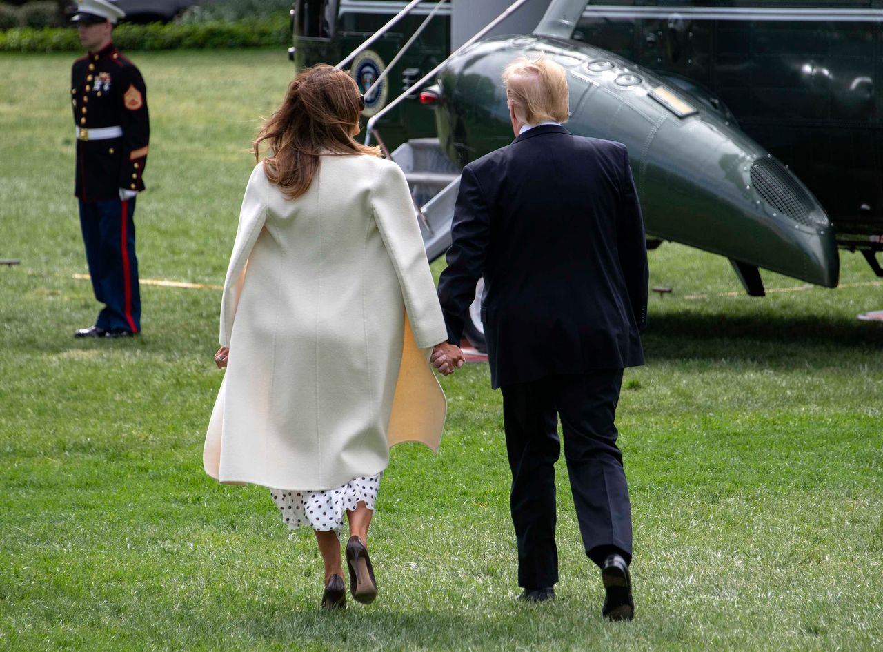 Melania Trump i Donald Trump w drodze do Atlanty