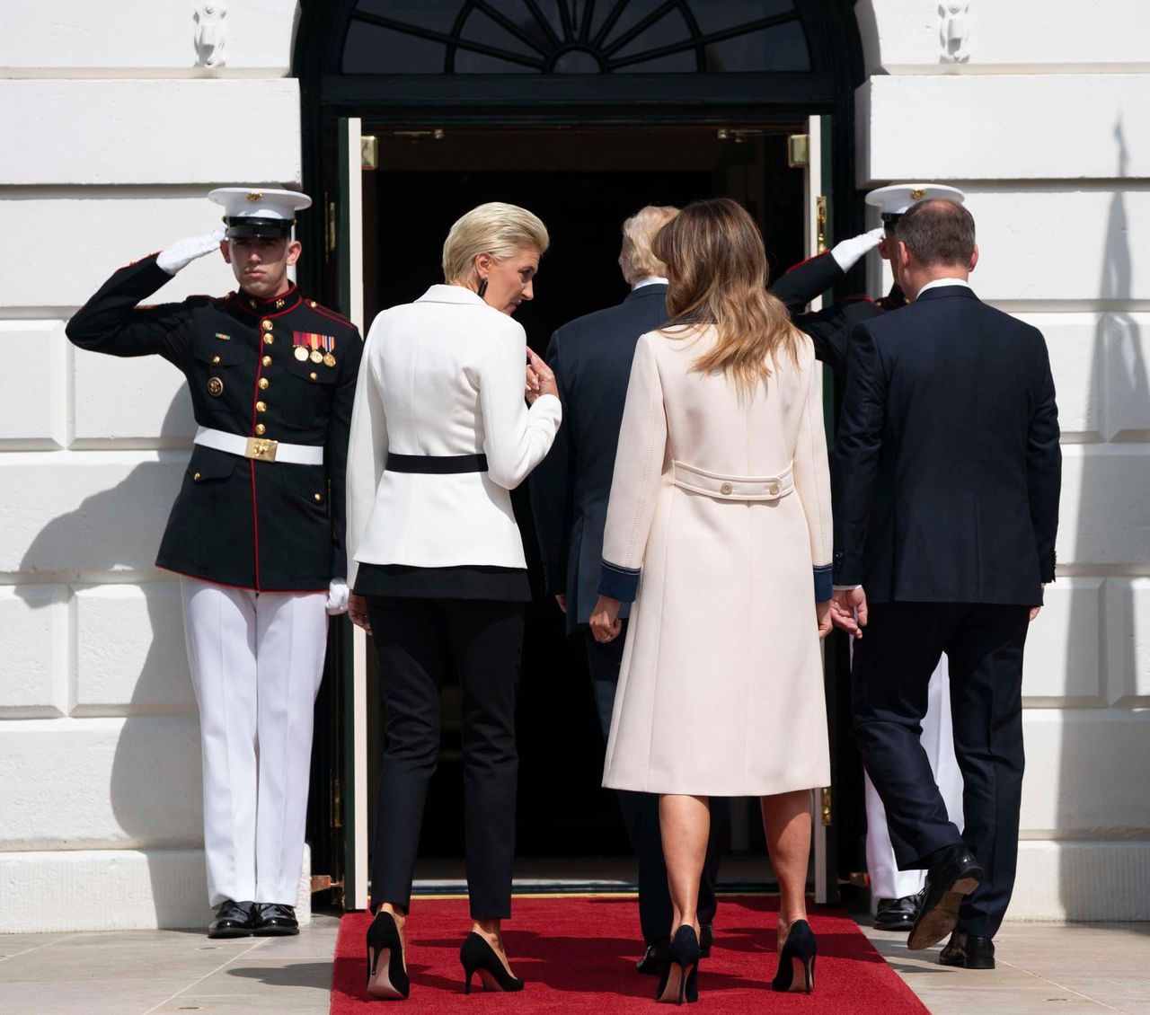 Agata i Andrzej Duda na spotkaniu z Melanią i Donaldem Trumpem w Białym Domu