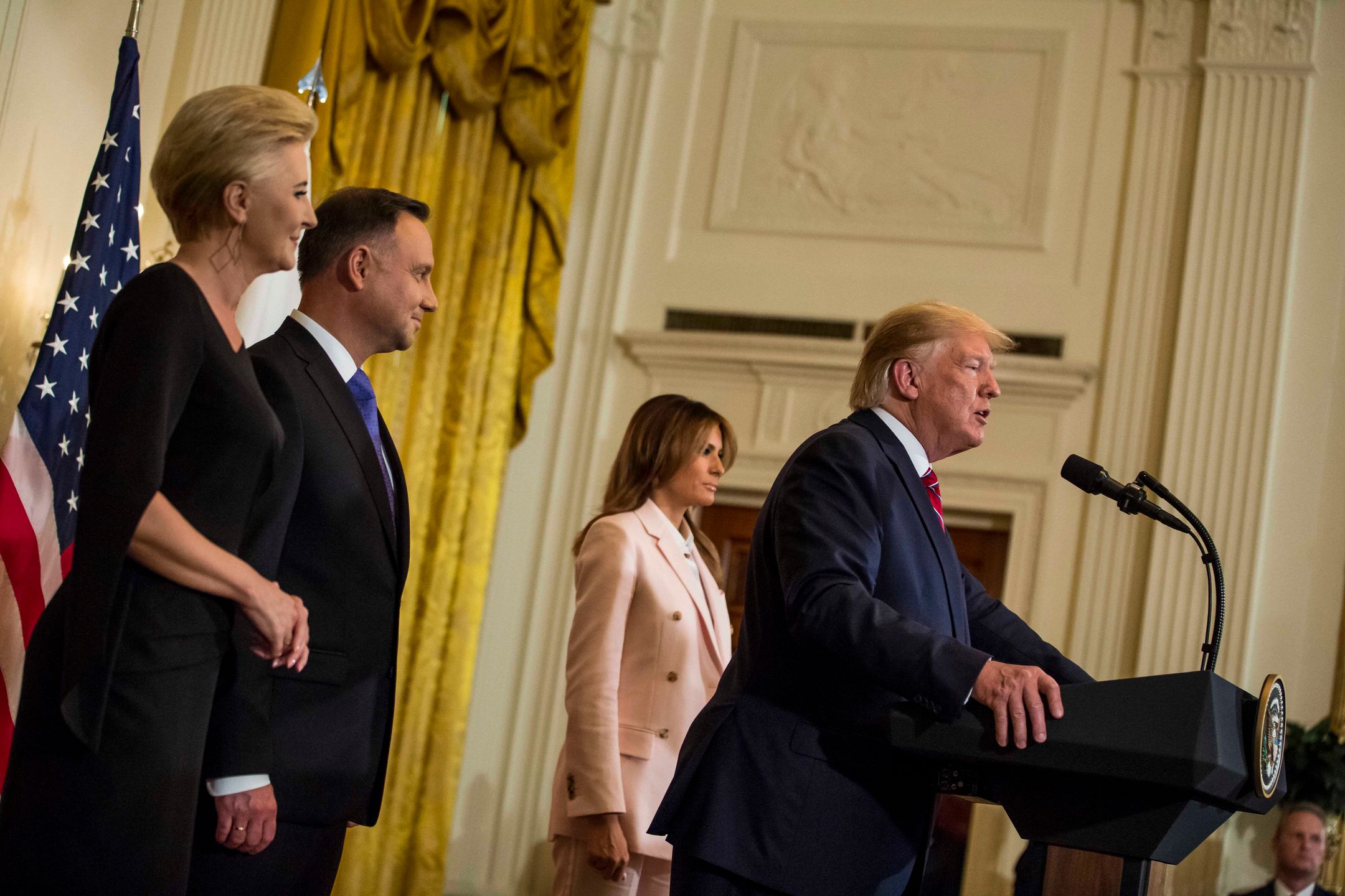Donald Trump podczas bankietu