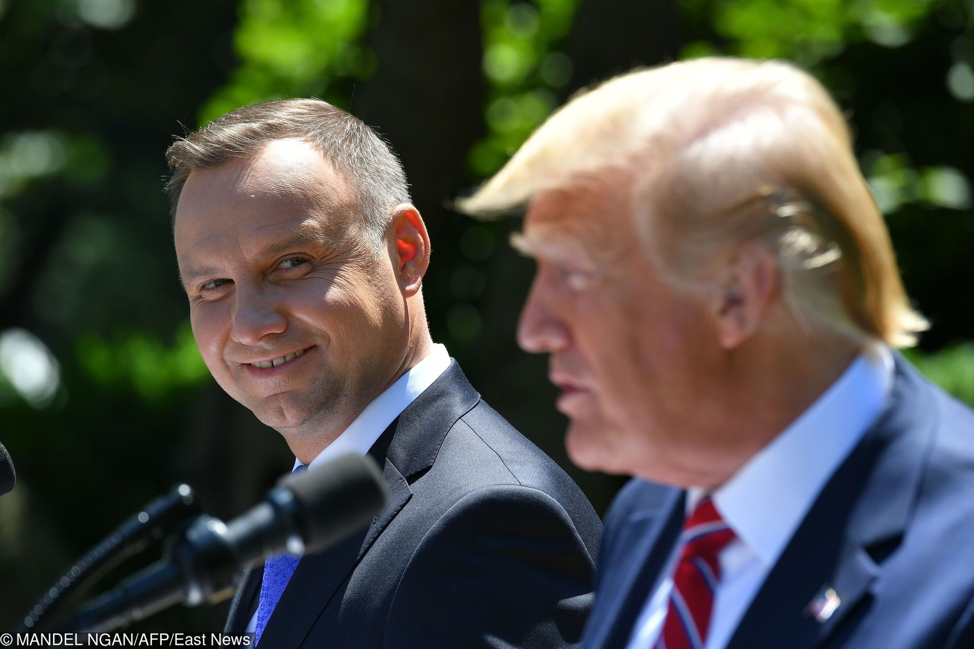 Andrzej Duda i Donald Trump podczas spotkania w USA