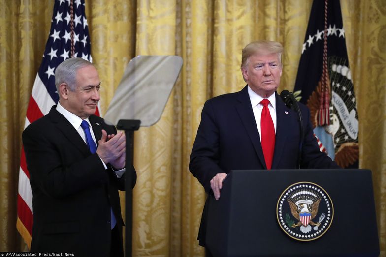 Prezydent USA Donald Trump ujawnił szczegóły planu pokojowego dla Bliskiego Wschodu (na zdjęciu z premierem Izraela Benjaminem Netanjahu)