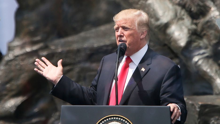 Donald Trump podczas wizyty w Warszawie