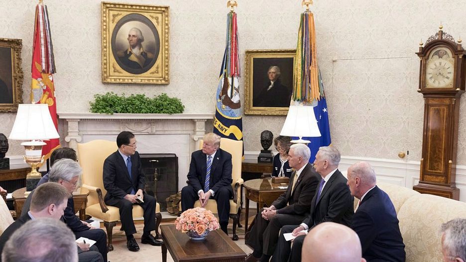 Prezydent Donald Trump rozmawiał w Waszyngtonie z przedstawicielami rządu Korei Płd.