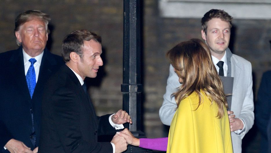 Melania Trump i Emmanuel Macron w Londynie