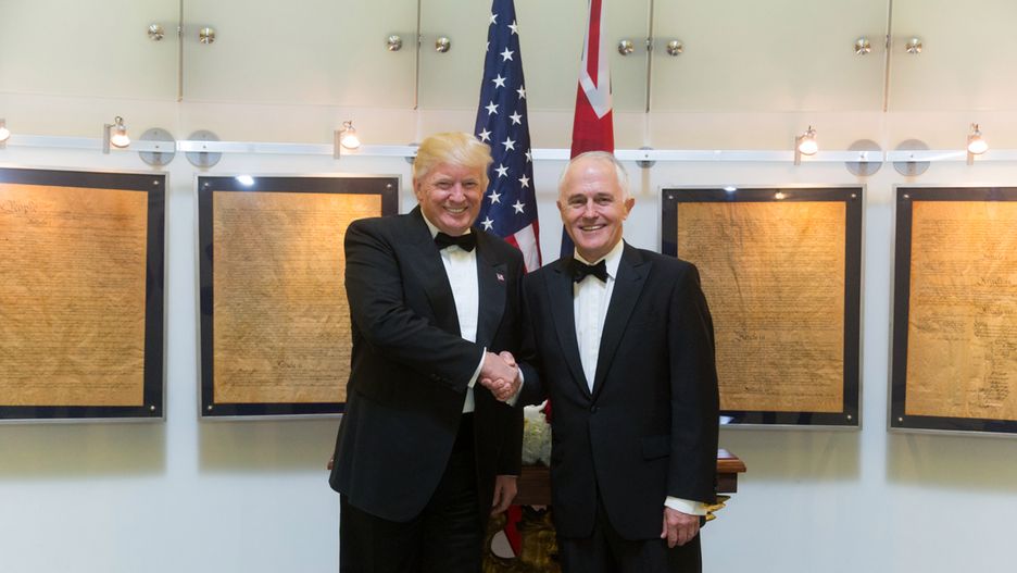 Prezydent USA Donald Trump i premier Australii Malcolm Turnbull