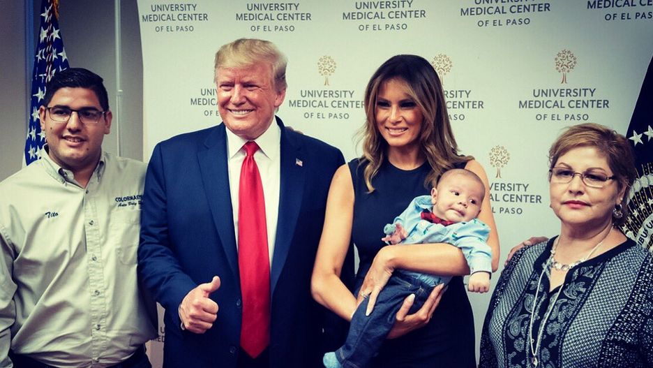 Melania Trump z mężem w El Paso
