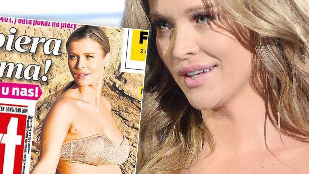 Joanna Krupa tuż przed porodem pokazała wielki ciążowy brzuch na okładce "Faktu"! To zdjęcie z plaży przejdzie do historii