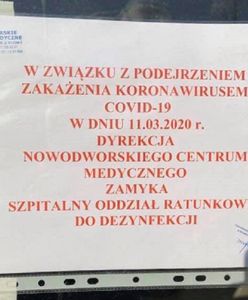 Koronawirus w Polsce. Zamknięty SOR w Nowym Dworze Mazowieckim. Podejrzenie koronawirusa u lekarza