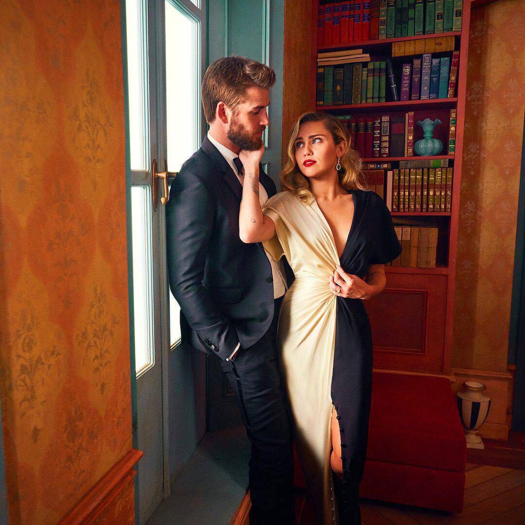 Liam Hemsworth i Miley Cyrus -  Vanity Fair Oscar Party 2018