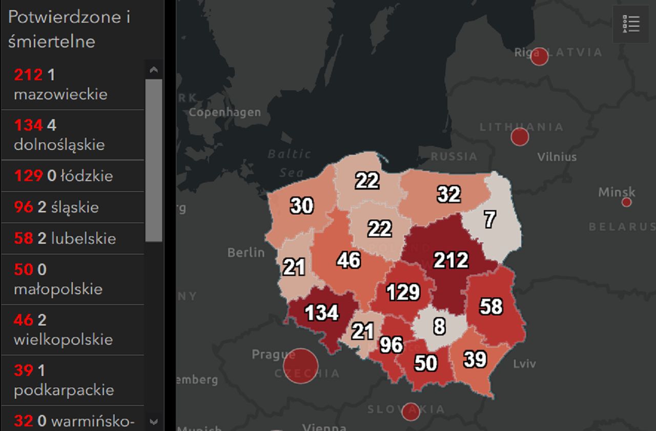 Koronawirus w Polsce. Mapa zarażeń. Nieuchronnie zbliżamy się do 1000 przypadków