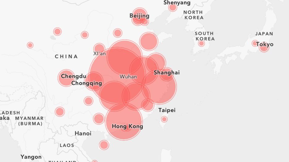 W sieci można obserwować mapę przedstawiającą rozwój epidemii koronawirusa