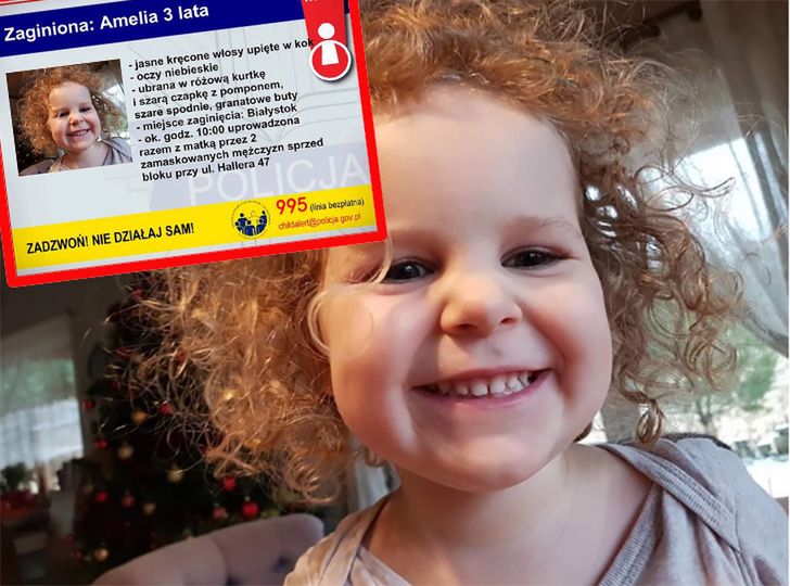 3-letnią Amelię porwano razem z mamą