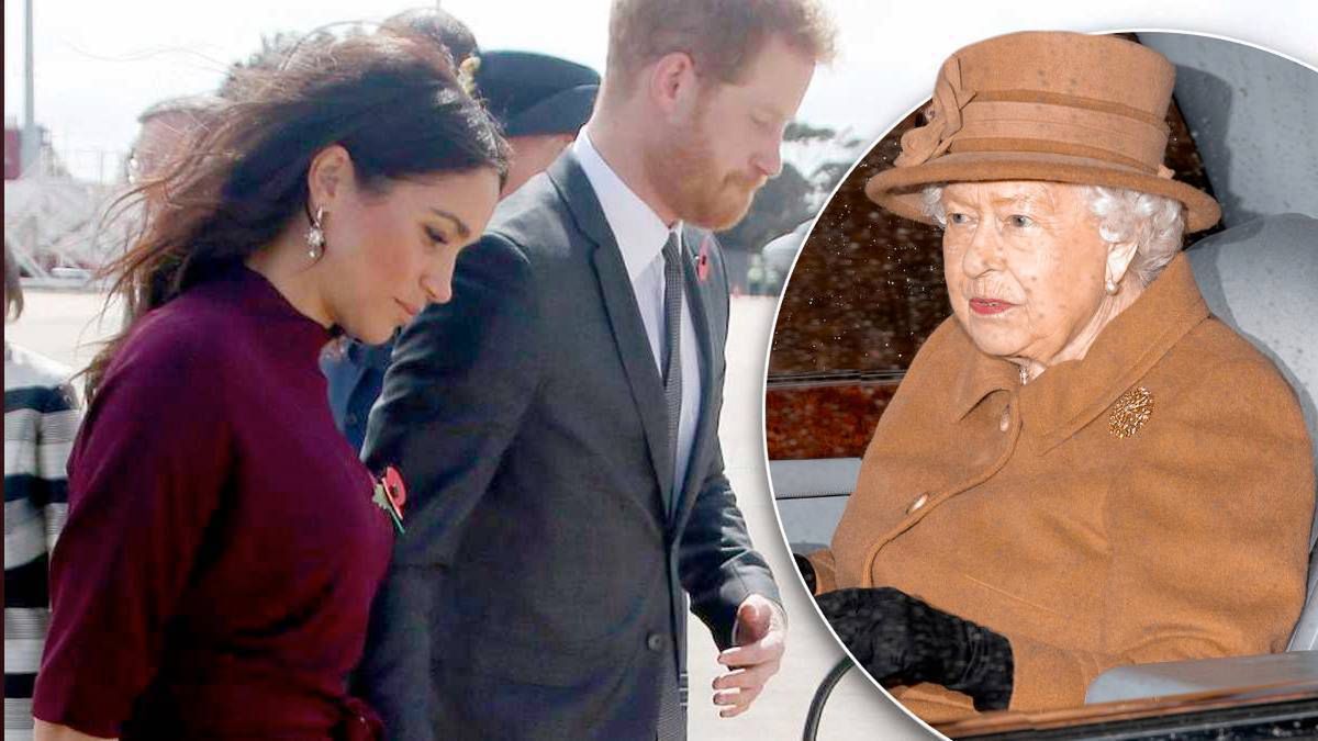 Meghan Markle i książę Harry, królowa Elżbieta II