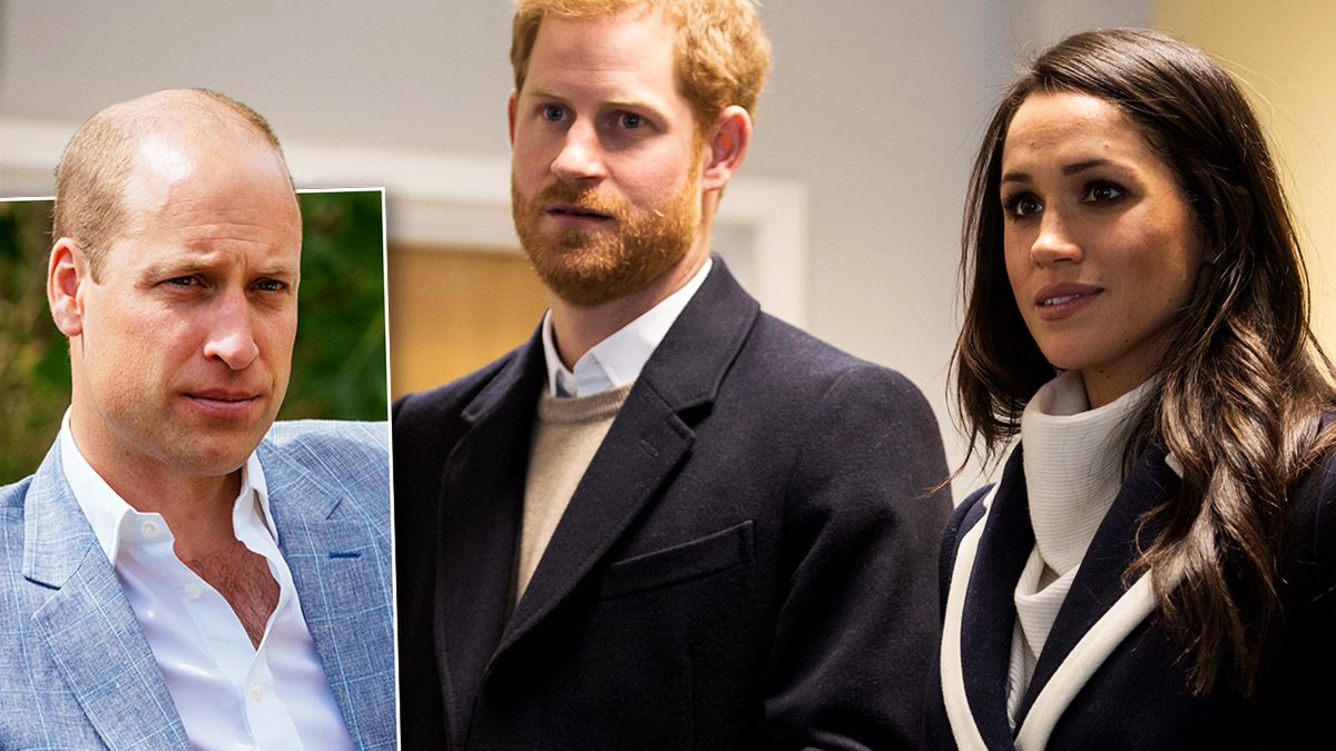 Meghan Markle i książę Harry z Williamem