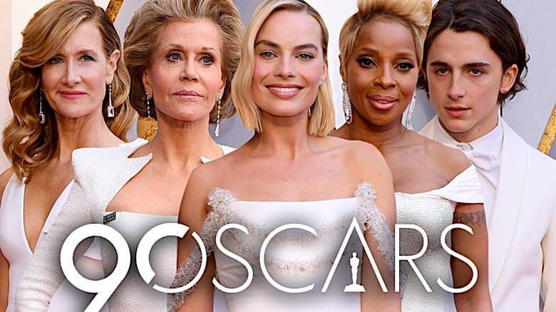 Oscary 2018 gwiazdy białe kreacje