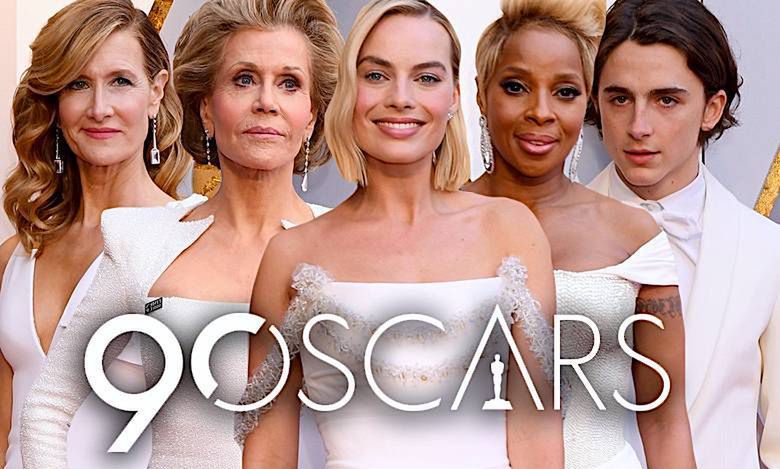 Oscary 2018 gwiazdy białe kreacje