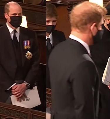 Książę William, książę Harry na pogrzebie księcia Filipa