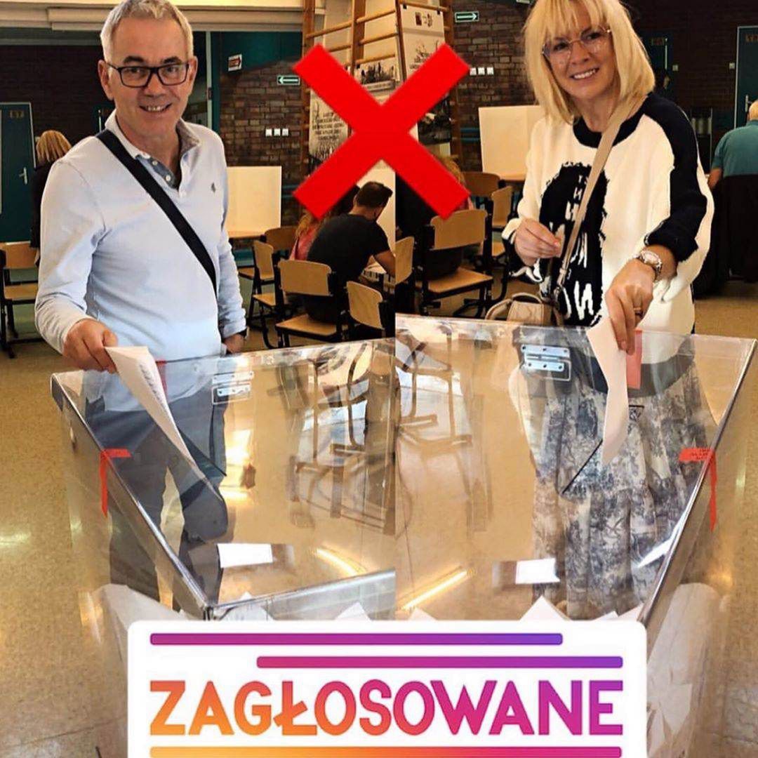 Robert Janowski z żoną – wybory parlamentarne 2019