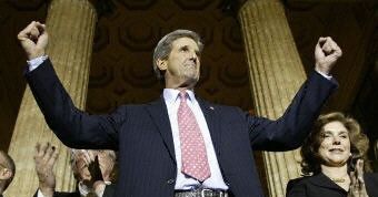 Kerry przebija Busha