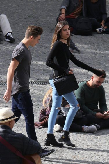 EXCLUSIVE - BROOKLYN BECKHAM IN PARIS WITH A FRIEND or is he on a date in paris with his new girlfriend? ?Exclusivepix Media