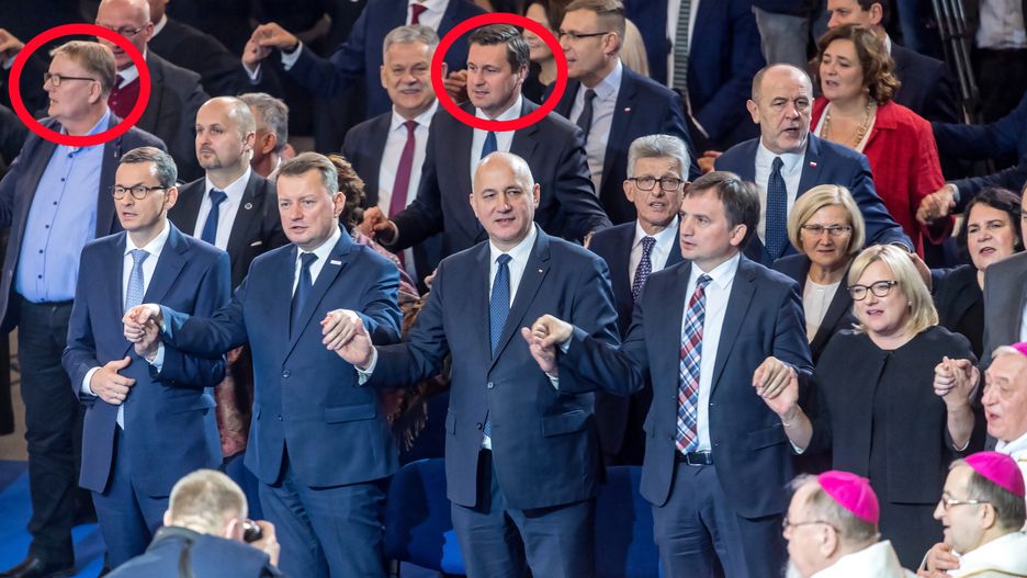 Senator Waldemar Bonkowski i poseł Łukasz Zbonikowski na urodzinach Radia Maryja byli tuż za najważniejszymi politykami PiS