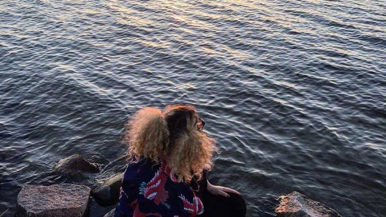 Gabrysia i zachód słońca