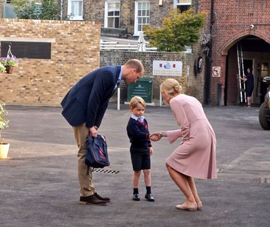 Pierwszy dzień w szkole księcia Jerzego. Zobaczcie, jak do szkoły szli William i Harry