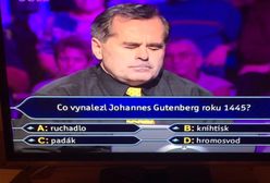 Pytanie w czeskich "Milionerach" o to, co wynalazł Gutenberg jest hitem internetu. Odpowiedzi wywołały śmiech