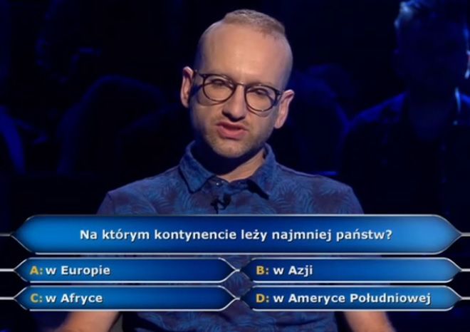 Uczestnik "Milionerów" zyskał sympatię widzów