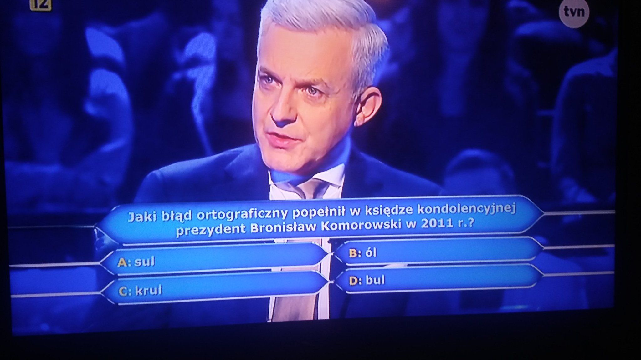 Kadr z programu "Milionerzy"