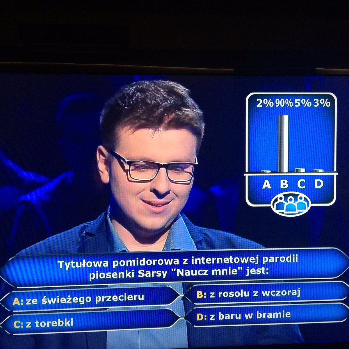 Kadr z programu "Milionerzy"
