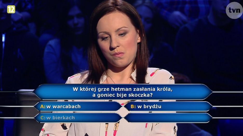 Kadr z programu "Milionerzy"