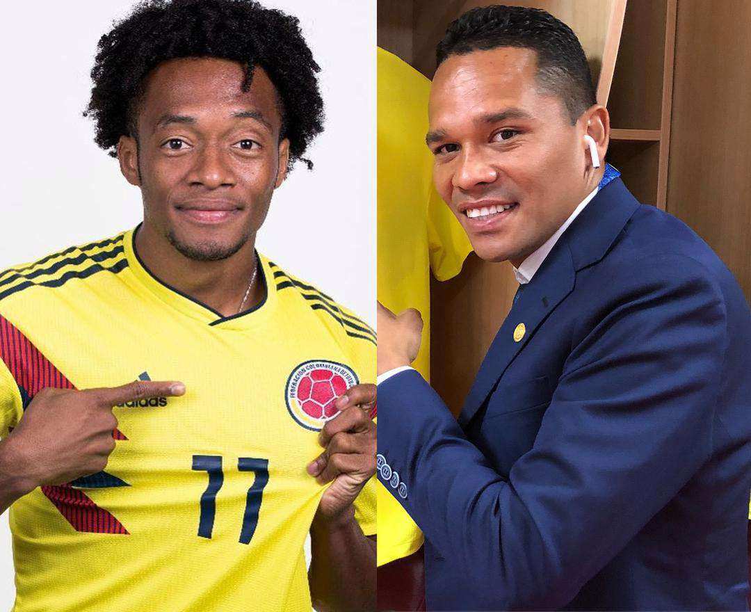 Juan Cuadrado z Juventusa oraz Carlos Bacca z Villarrealu – piłkarze reprezentacji Kolumbii