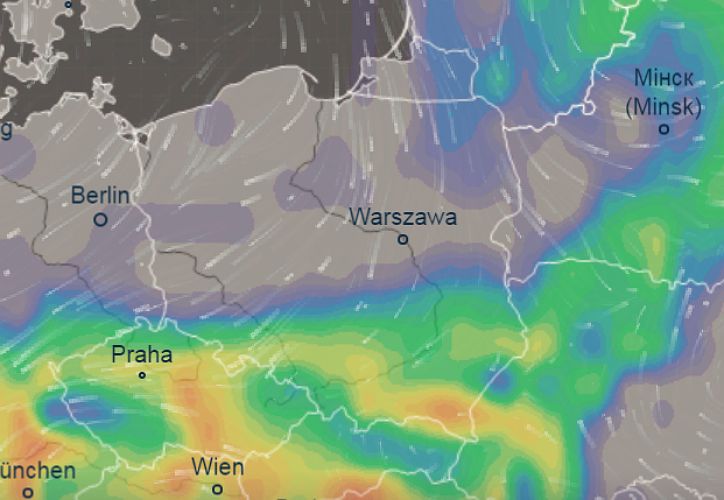 Burze nad Polską, środa, godz. 17 