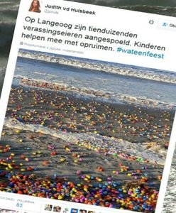 Sztorm wyrzucił na brzeg tysiące plastikowych jajek