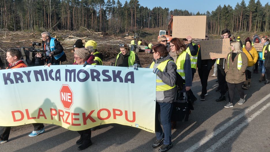 Protest w sprawie przekopu Mierzei Wiślanej