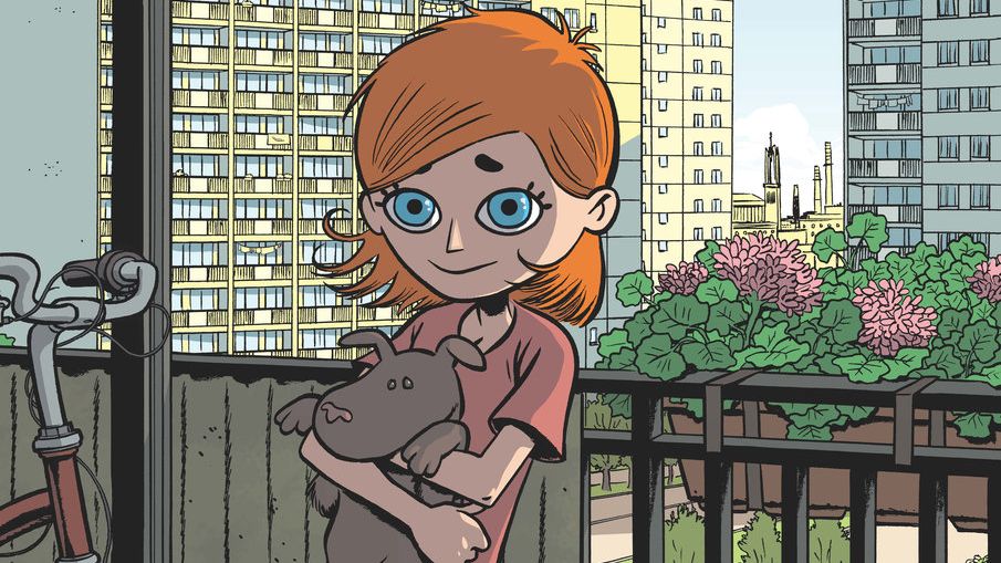 Fragment okładki tomu "Marzi: Dzieci i ryby głosu nie mają"