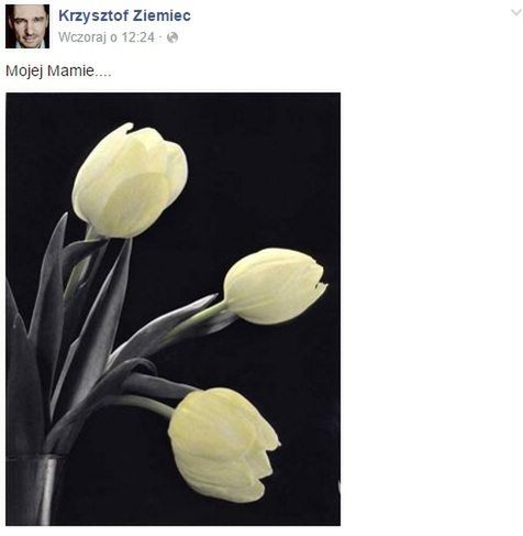 Krzysztof Ziemiec jest w żałobie. Nie żyje jego mama. Na co zmarła