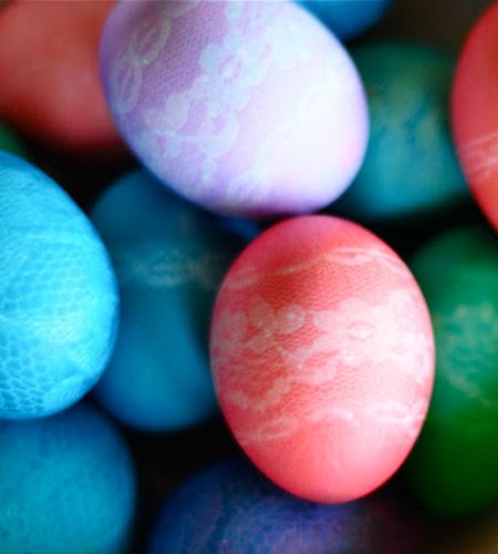 Lace Patterned Easter Eggs