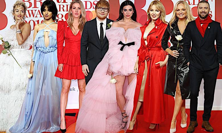 Gwiazdy na rozdaniu nagród Brit Awards 2018: Camila Cabello, Rita Ora, Dua Lipa, Ed Sheeran, Kylie Minogue